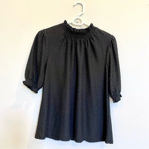 J. Crew Mock Neck Dot Blouse